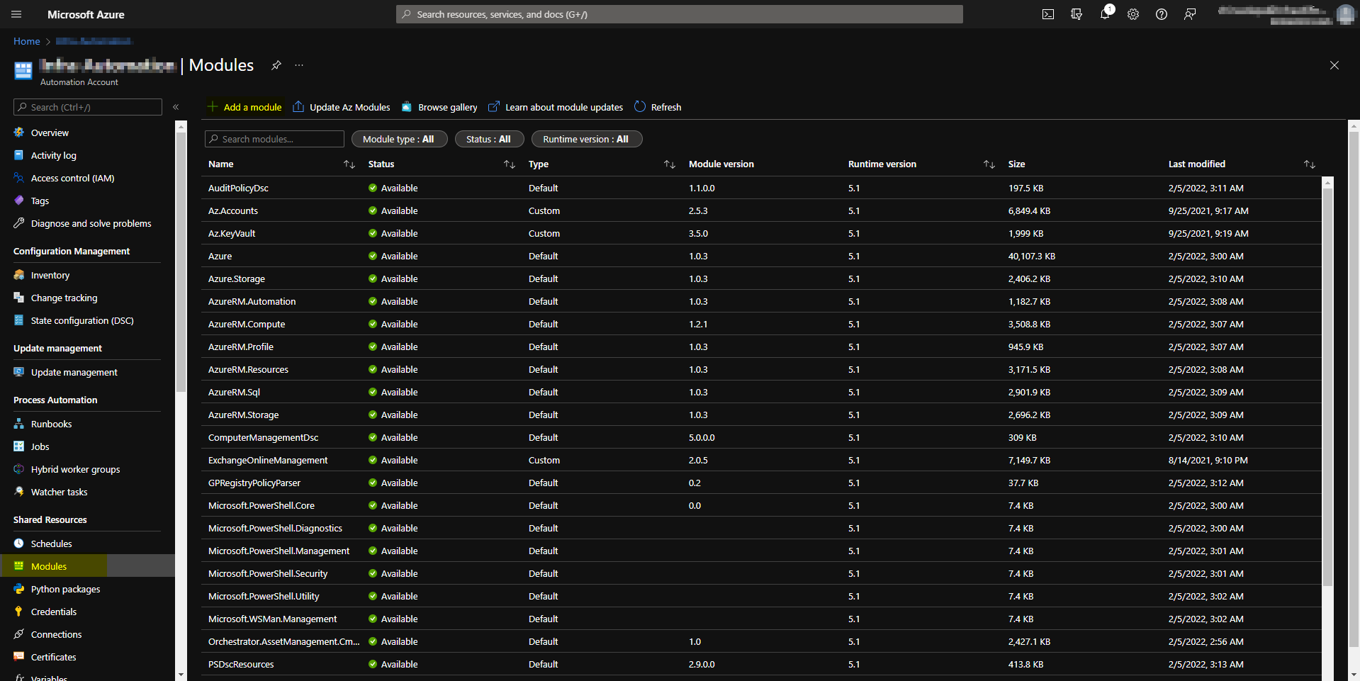 Install Exchange online module